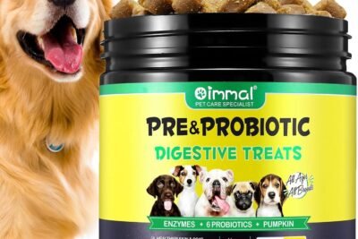 Probióticos para Perros, Probióticos Masticar para Perros, Apoyo de inmunidad, Promover la Salud intestinal, Mejorar la digestión e inmunidad, 120 Chews Duck
