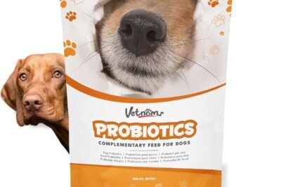 Vetnoms Probioticos Perros en Polvo - Probióticos para Perros Uso Diario. Alivia Diarrea Perros, Dermatitis Perro, Alergias, Pelaje Sano. Antiinflamatorio Gastrointestinal Perros.