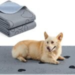 Feandrea Alfombras Lavables para Perros, Alfombras Absorbentes Reutilizables, 122 x 91 cm, Juego de 2, XL, Impermeables, Antideslizantes, Alta Absorbencia, para Gatos, Conejos, Gris PTD036G01