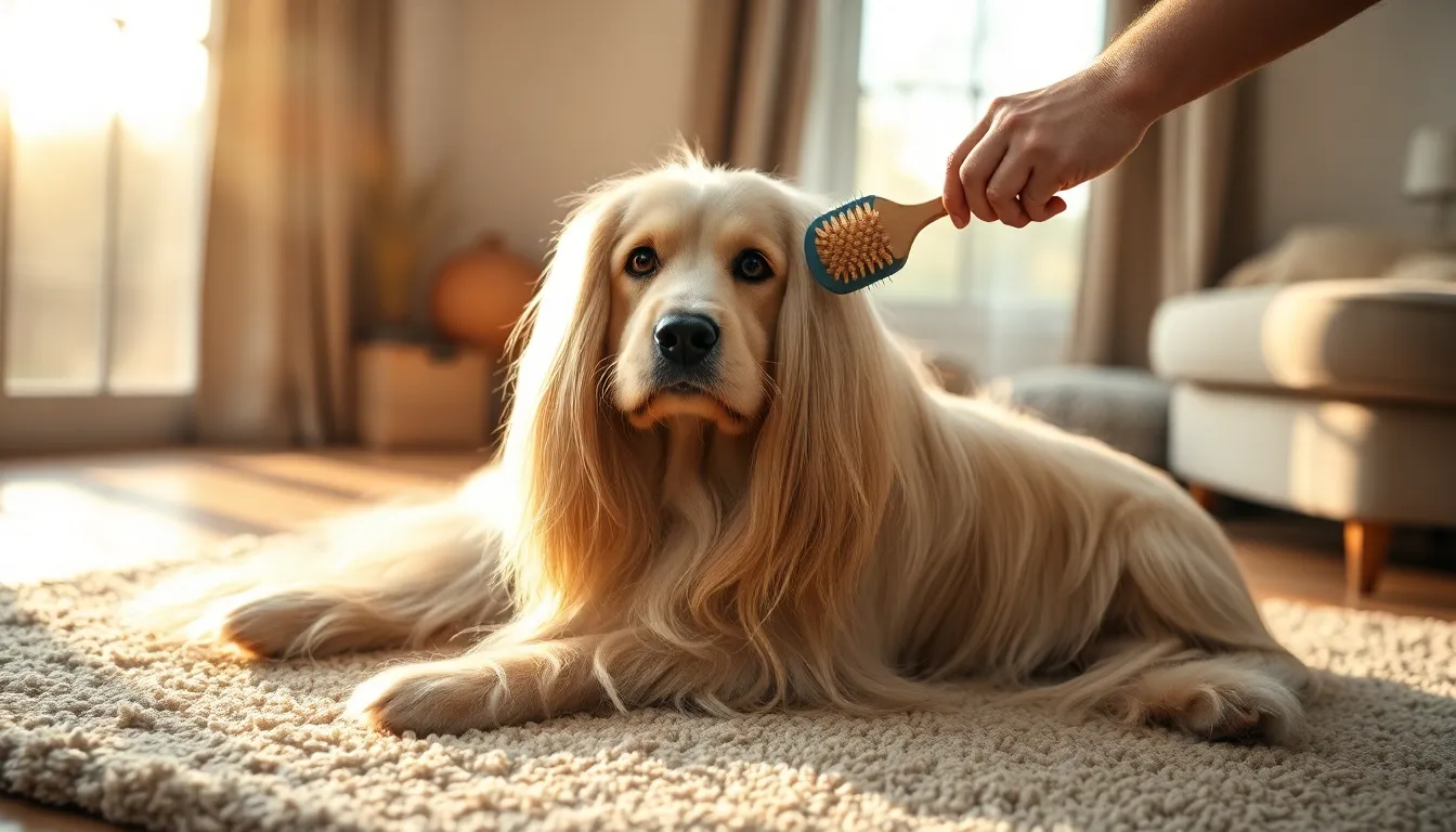 Cepillar perro pelo largo