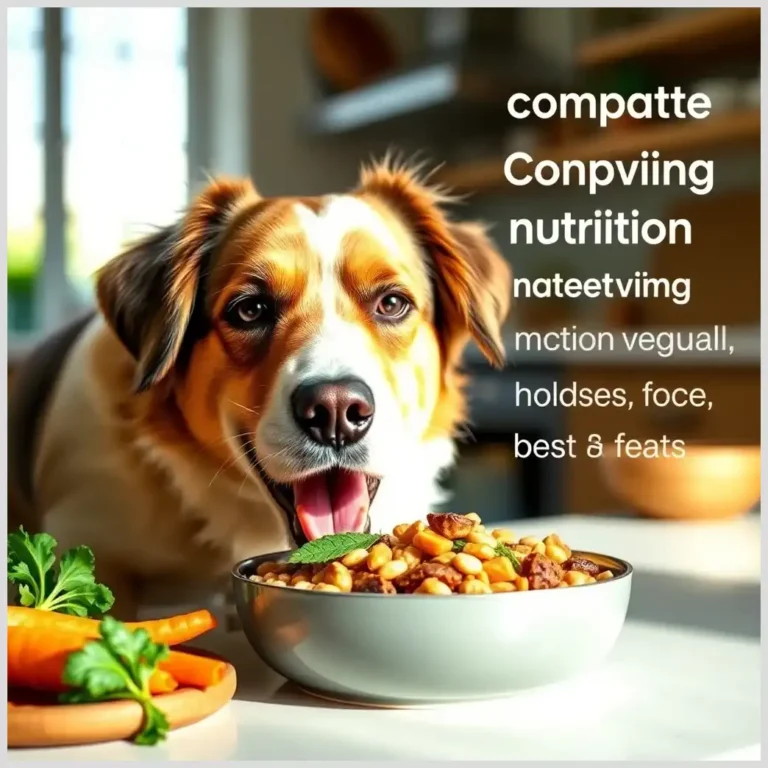 Perro feliz comiendo comida natural